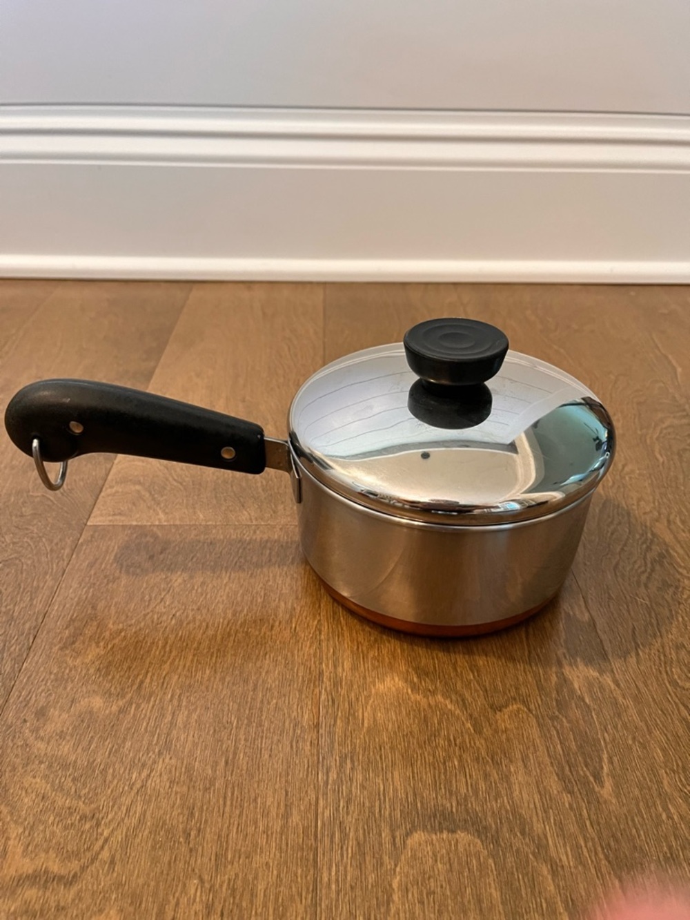 Vintage Revere Ware 1 Quart Copper Bottom Pan  W/Lid: B